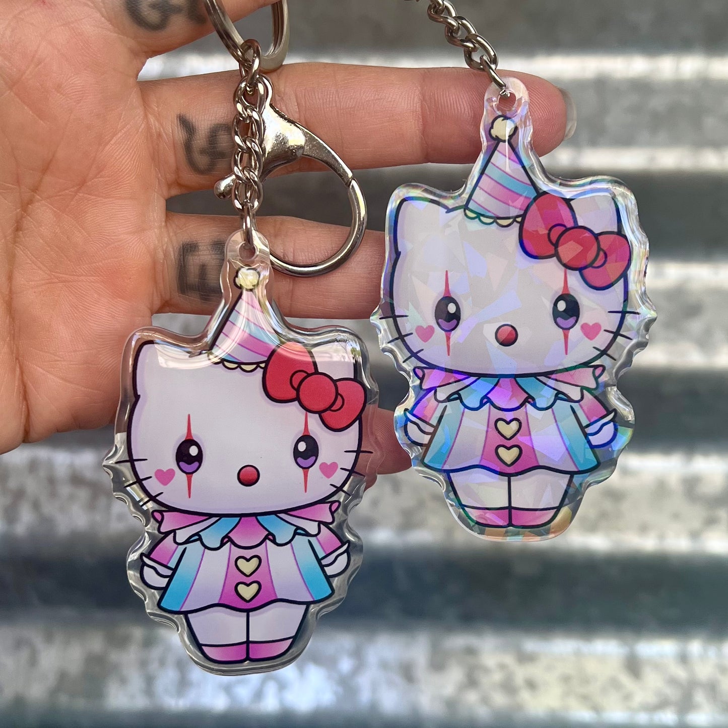 Kawaii Kitty Clown - Keychain