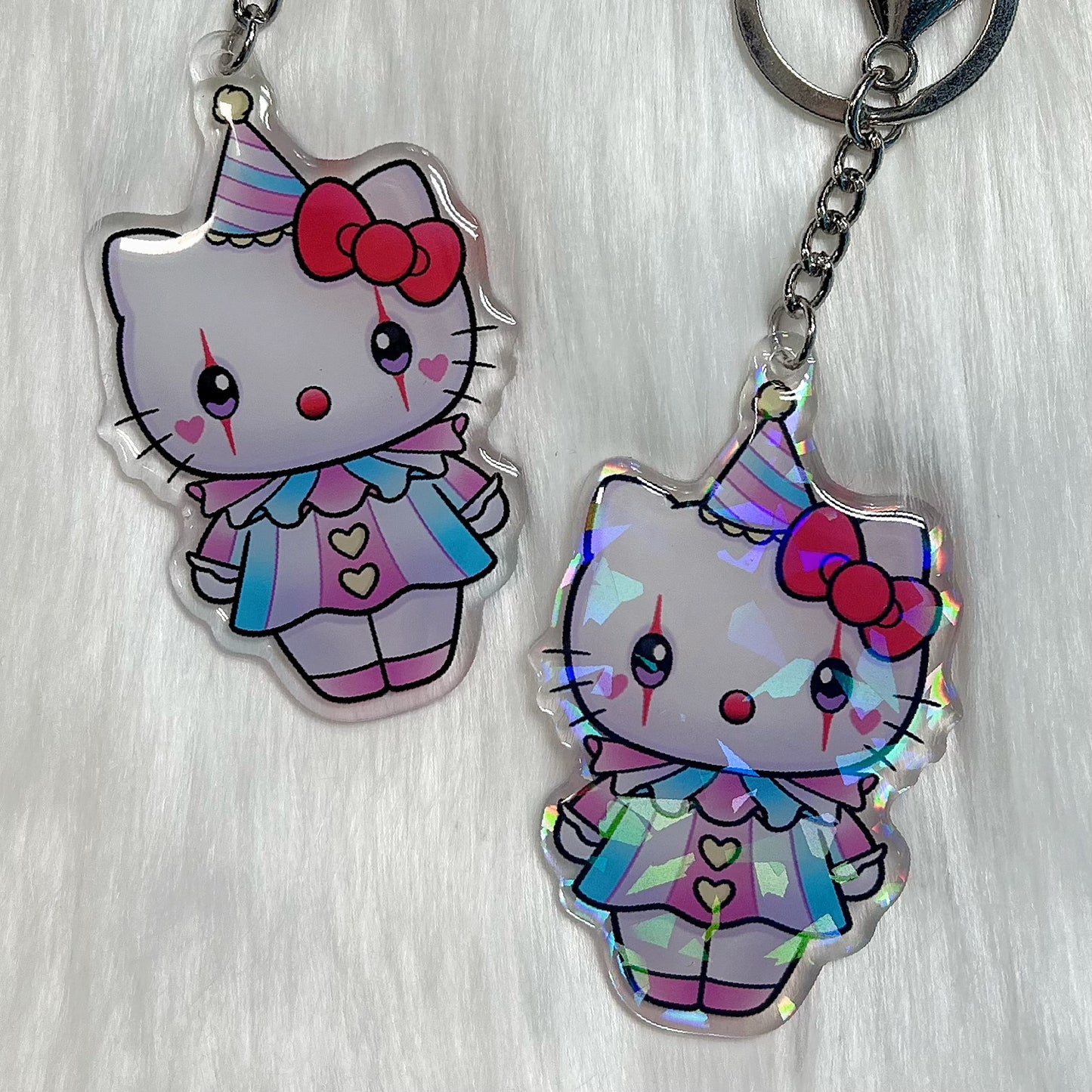 Kawaii Kitty Clown - Keychain