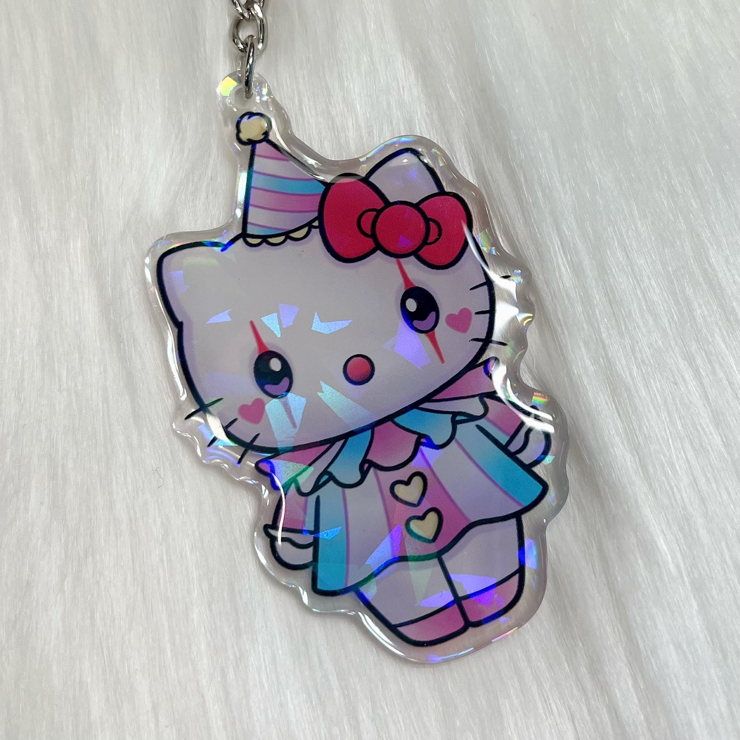 Kawaii Kitty Clown - Keychain