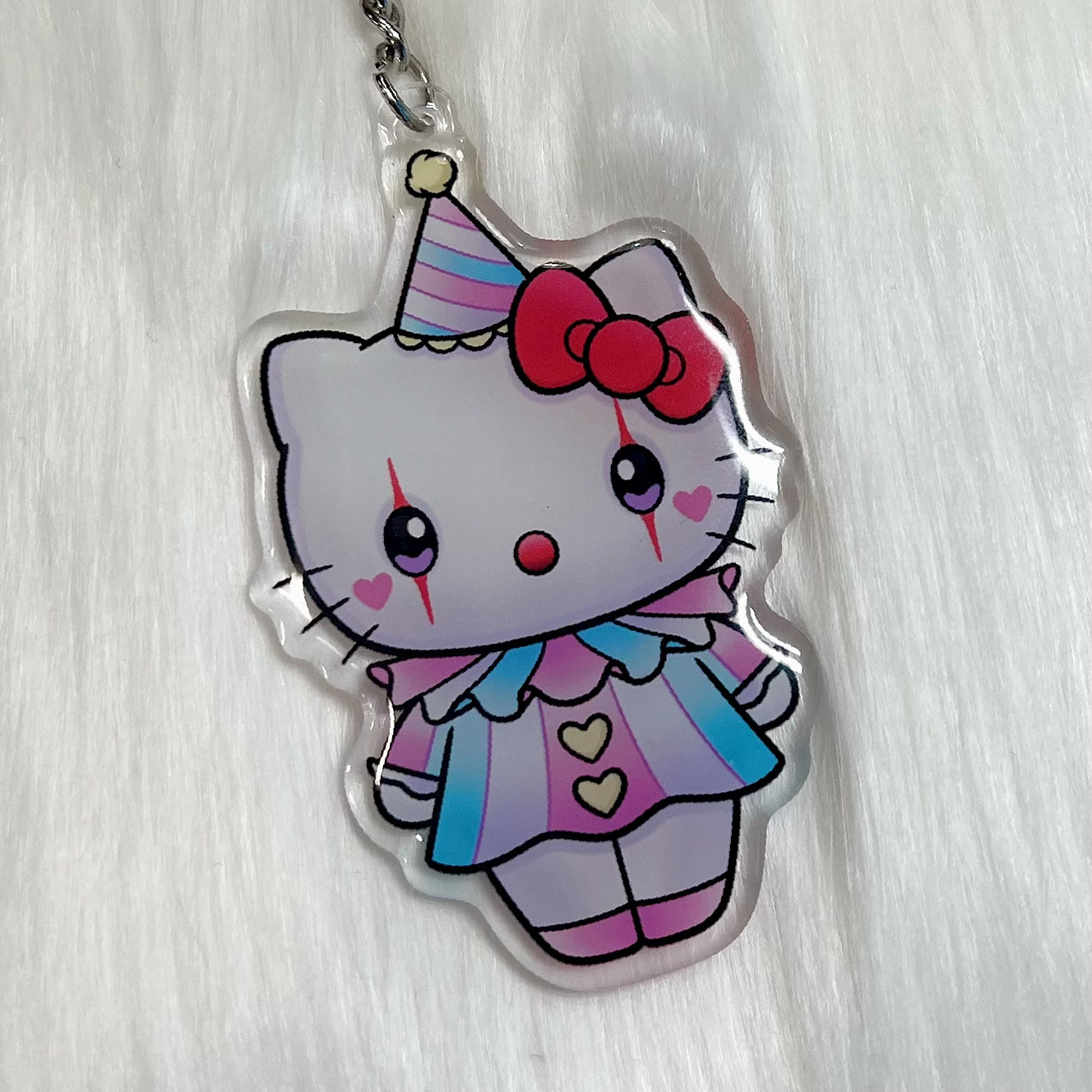 Kawaii Kitty Clown - Keychain