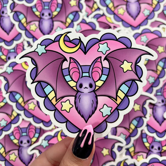 Spoopy Bat Heart - Sticker