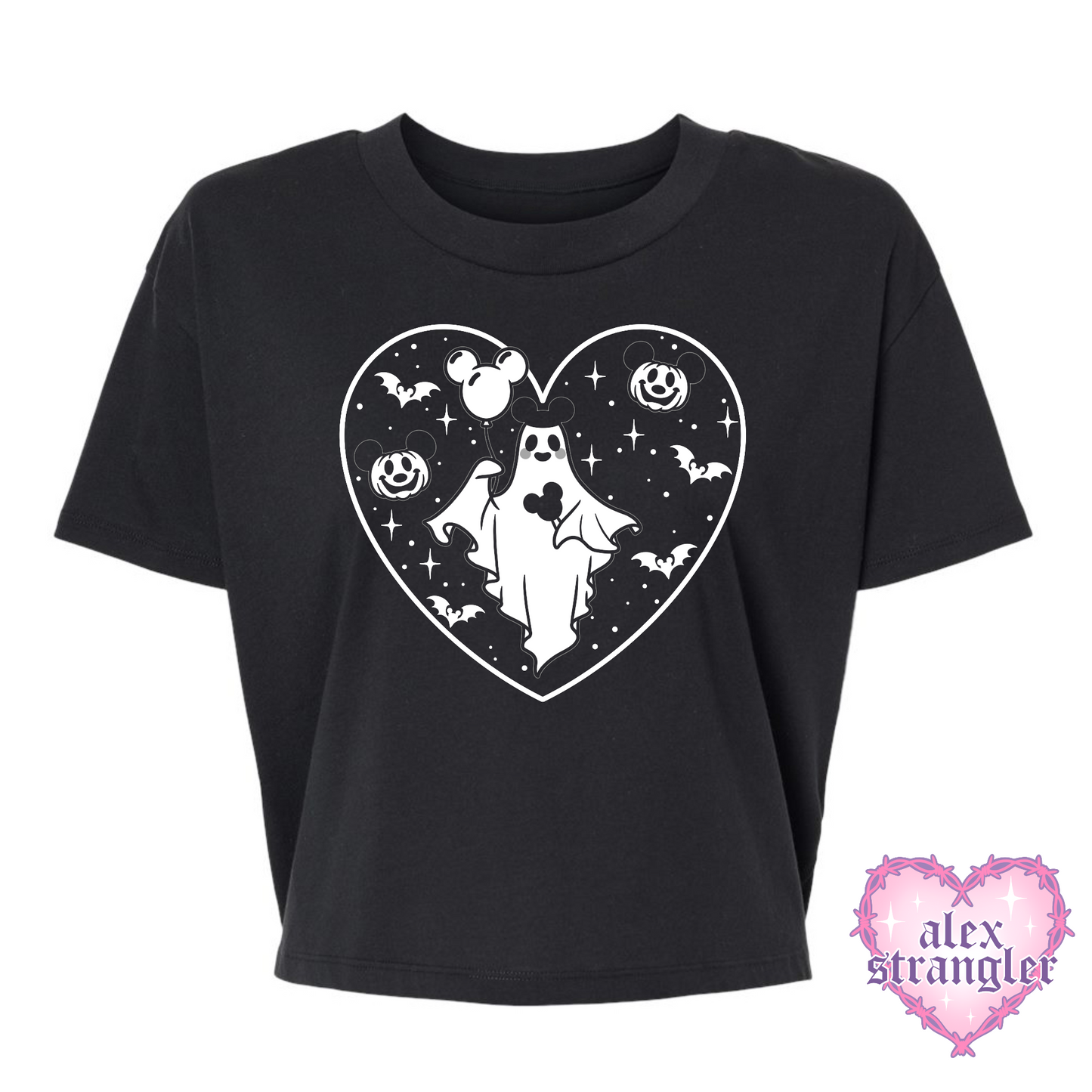 Spooky Park Ghost - Alternative Women's Crop Tee *NEW STYLE*