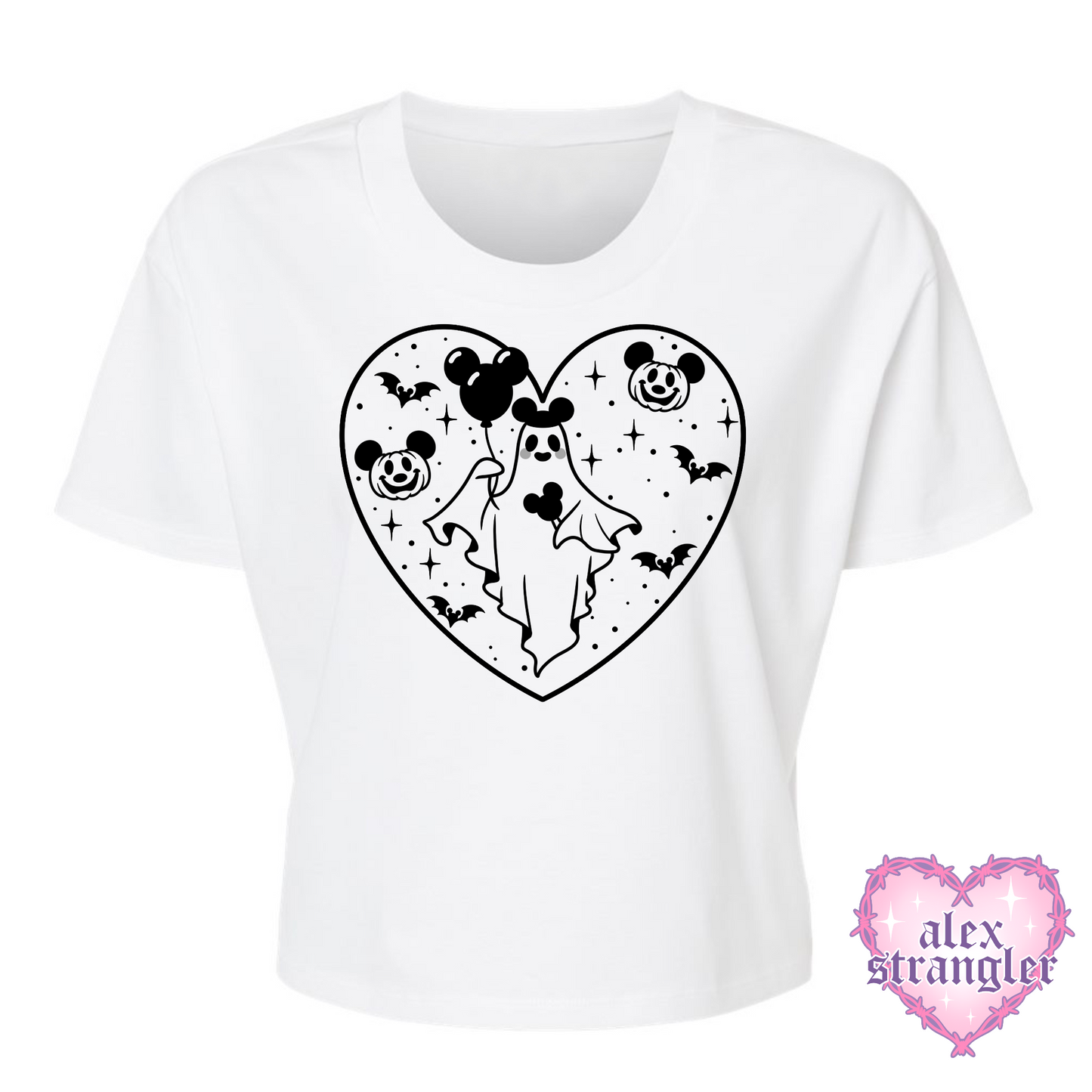 Spooky Park Ghost - Alternative Women's Crop Tee *NEW STYLE*