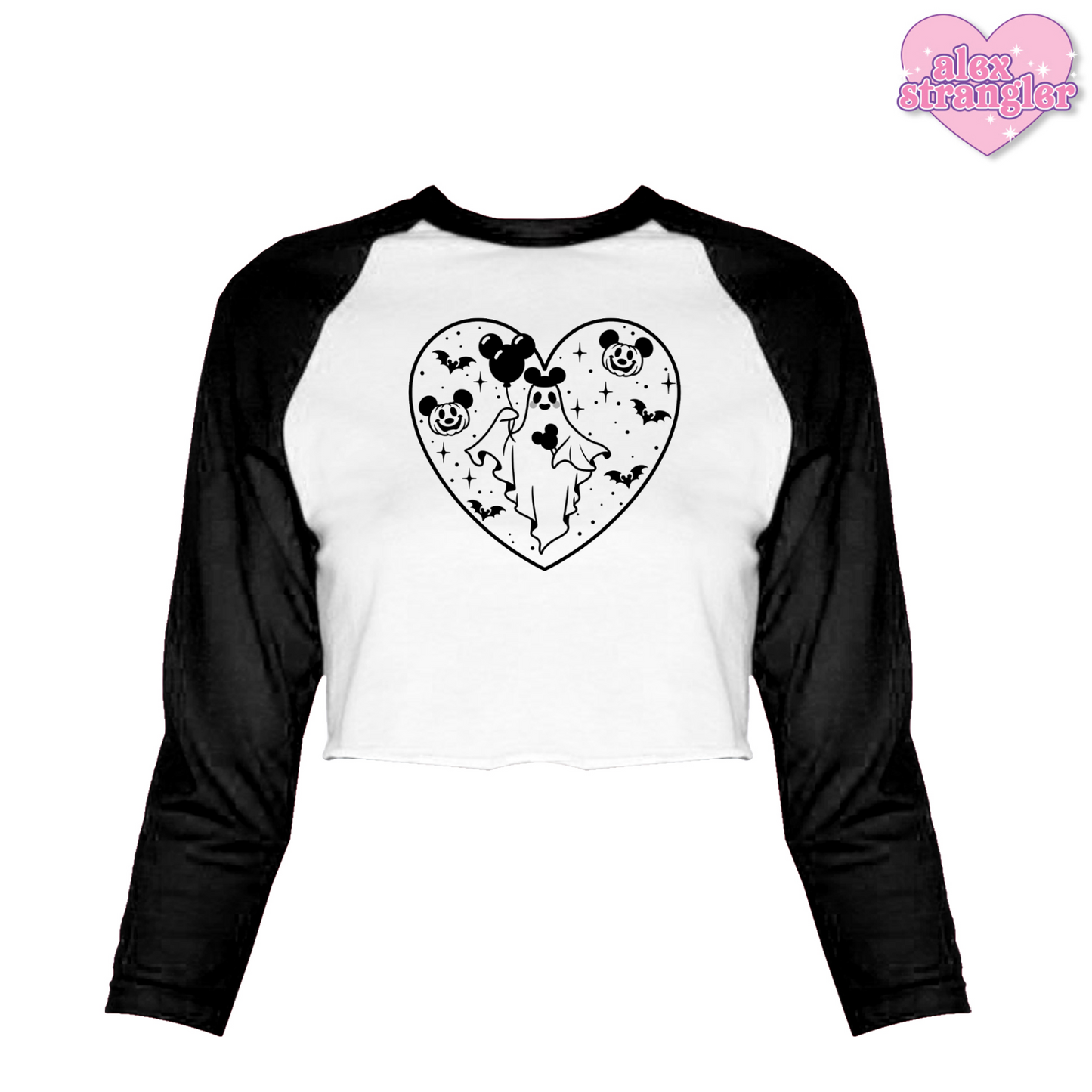 Spooky Park Ghost - Women's Cropped Raglan