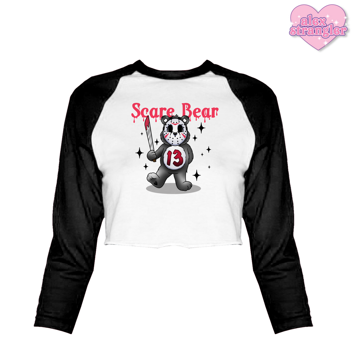 Scare Bear - Women's Cropped Raglan