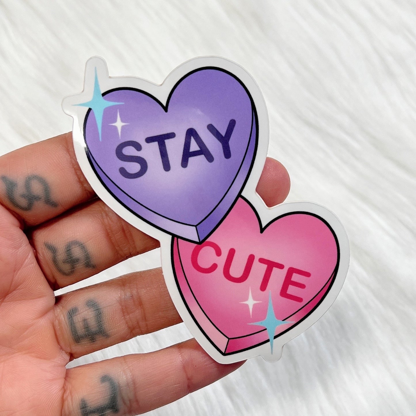 Stay Cute Candy Hearts - Sticker