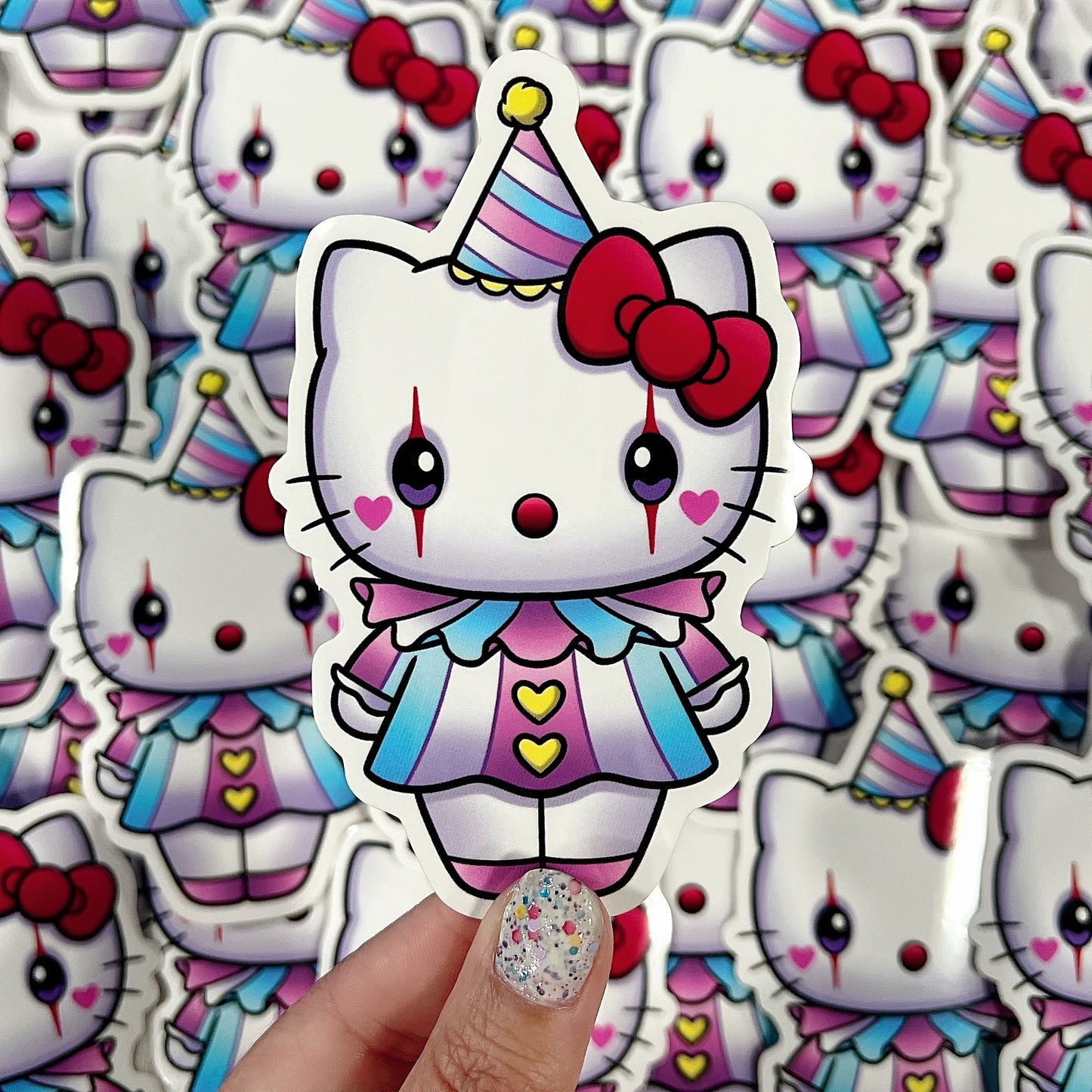 Kawaii Kitty Clown - Sticker