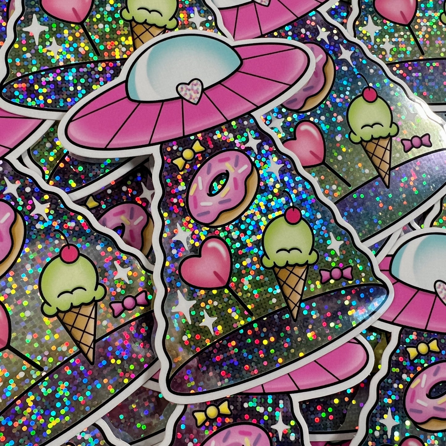 Sweet Treats UFO - Glitter Sticker
