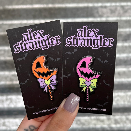 Pumpkin Lollipop  - Enamel Pin