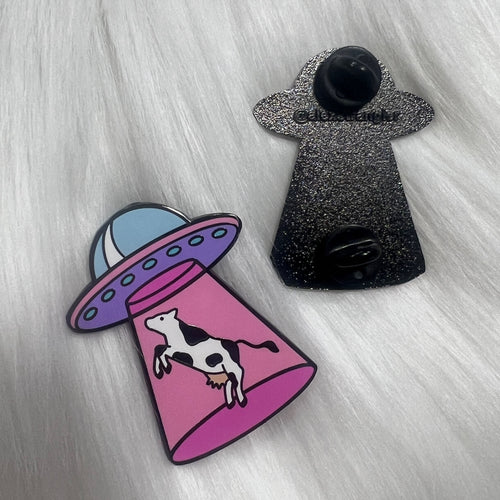 Cow Abduction UFO  - Enamel Pin
