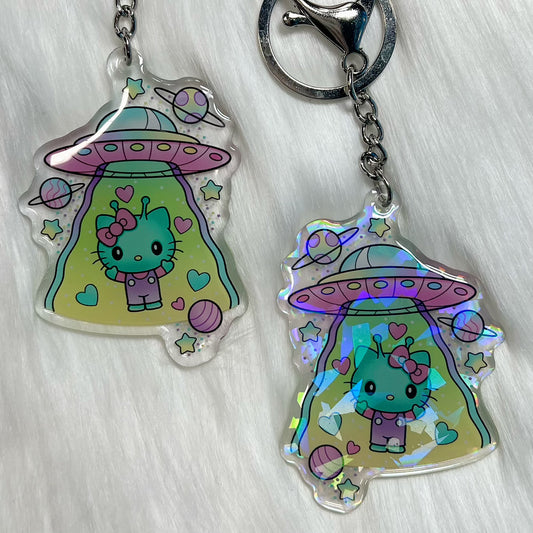 Kitty Abduction - Keychain