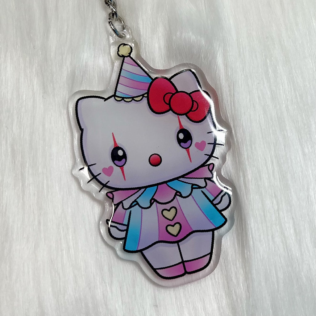 Kawaii Kitty Clown - Keychain