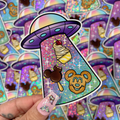 Park Treats Abduction UFO - Glitter Sticker