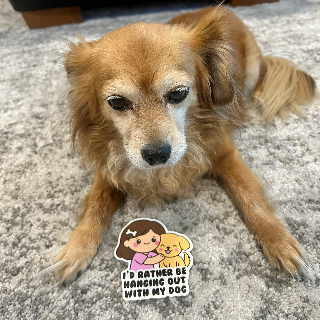 I'd Rather Be Hanging Out With My Dog - Sticker