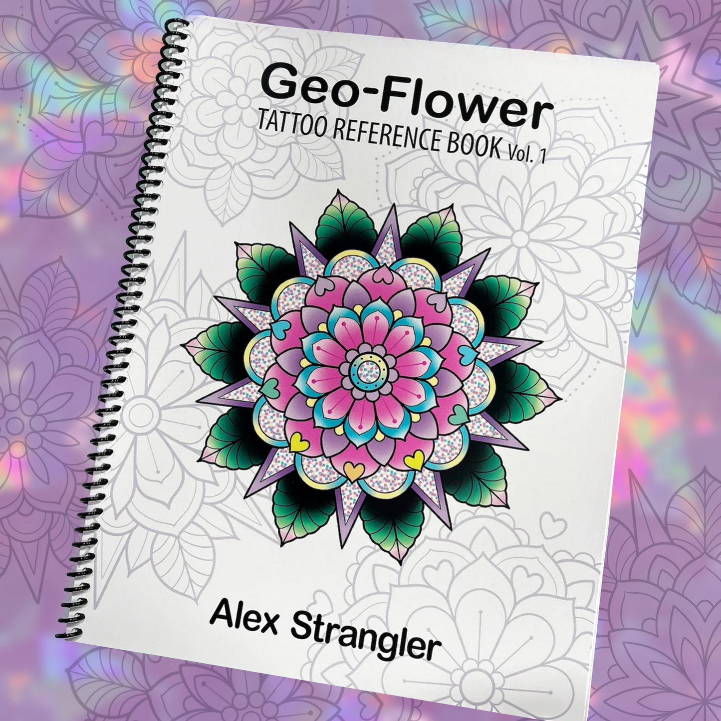 Geo-Flower Tattoo Reference/Coloring Book Vol. 1
