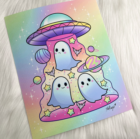 Ghost Gang Abduction UFO - Print