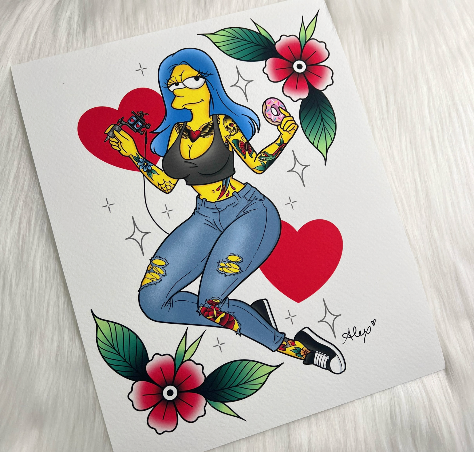 Tattooed Marge - Print