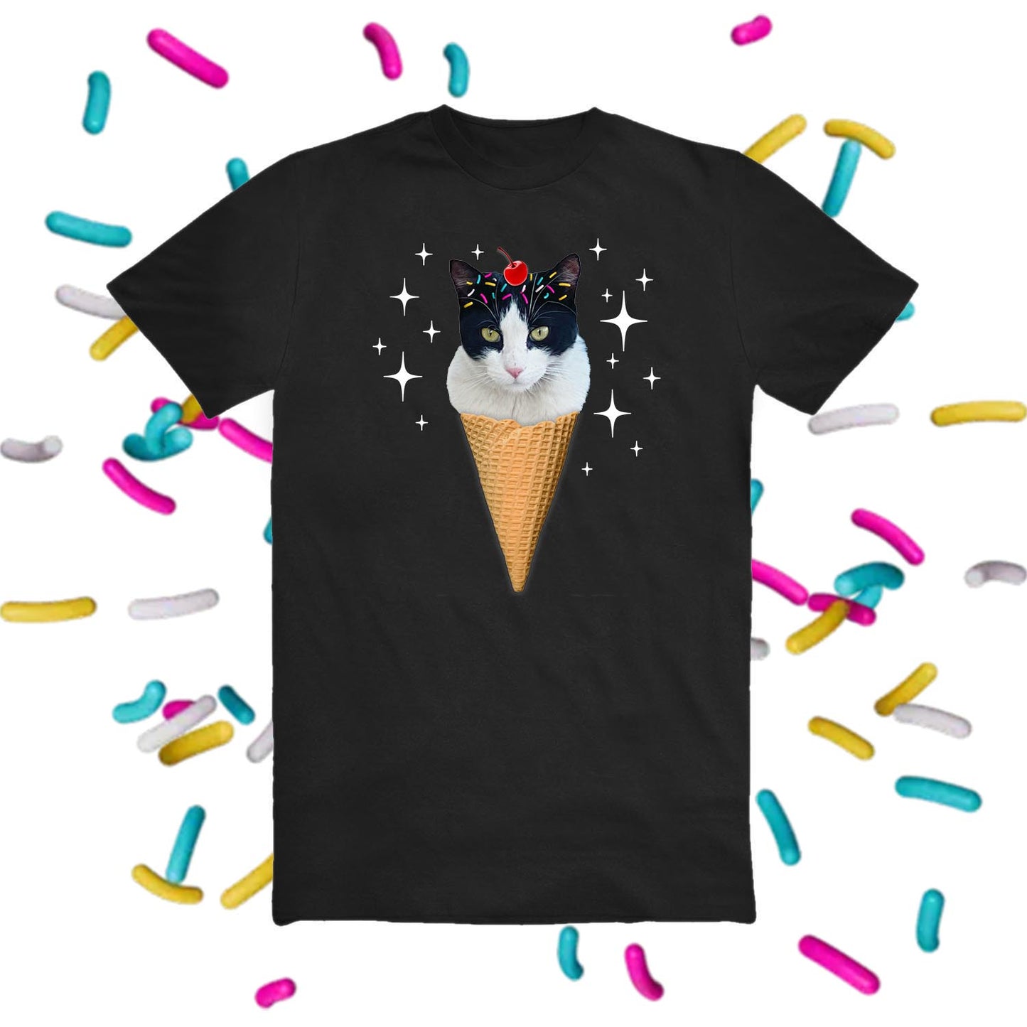 Tuxedo Cat Ice Cream - Men's/Unisex Tee