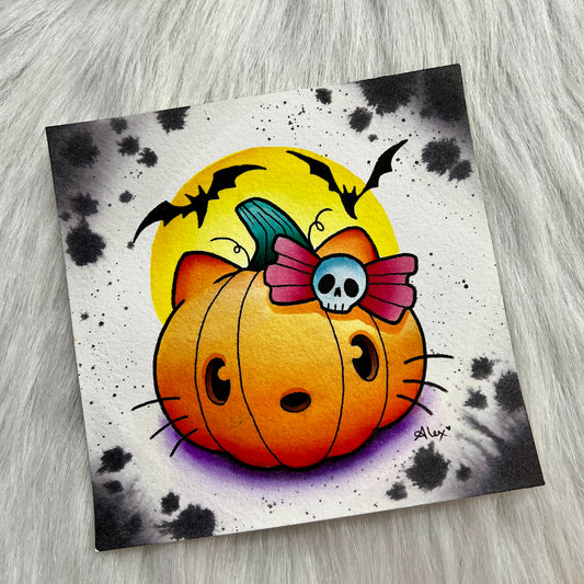 Pumpkin Kitty - Print