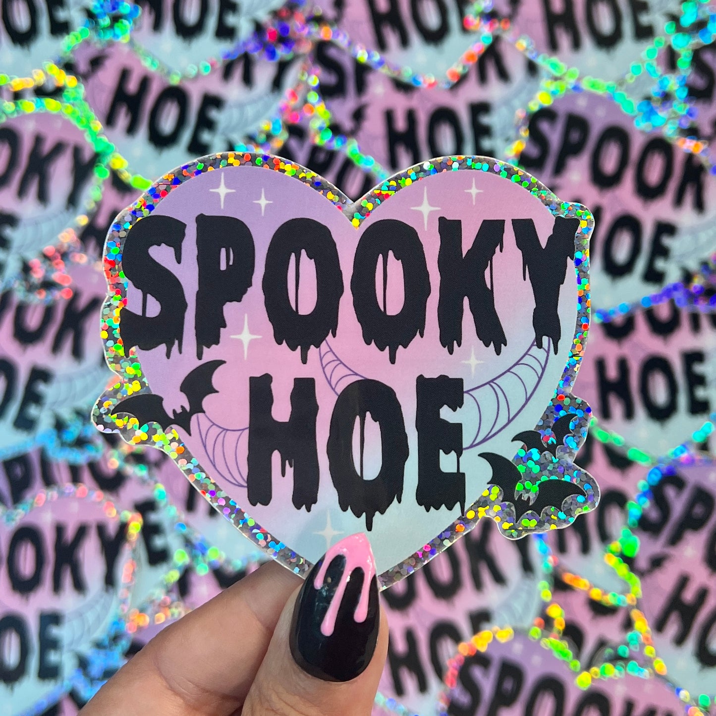 Spooky Hoe - Glitter Sticker