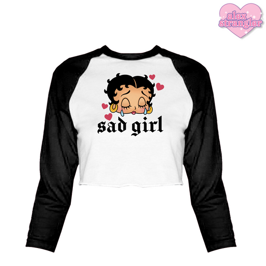 Sad Girl Betty - Women's Cropped Raglan