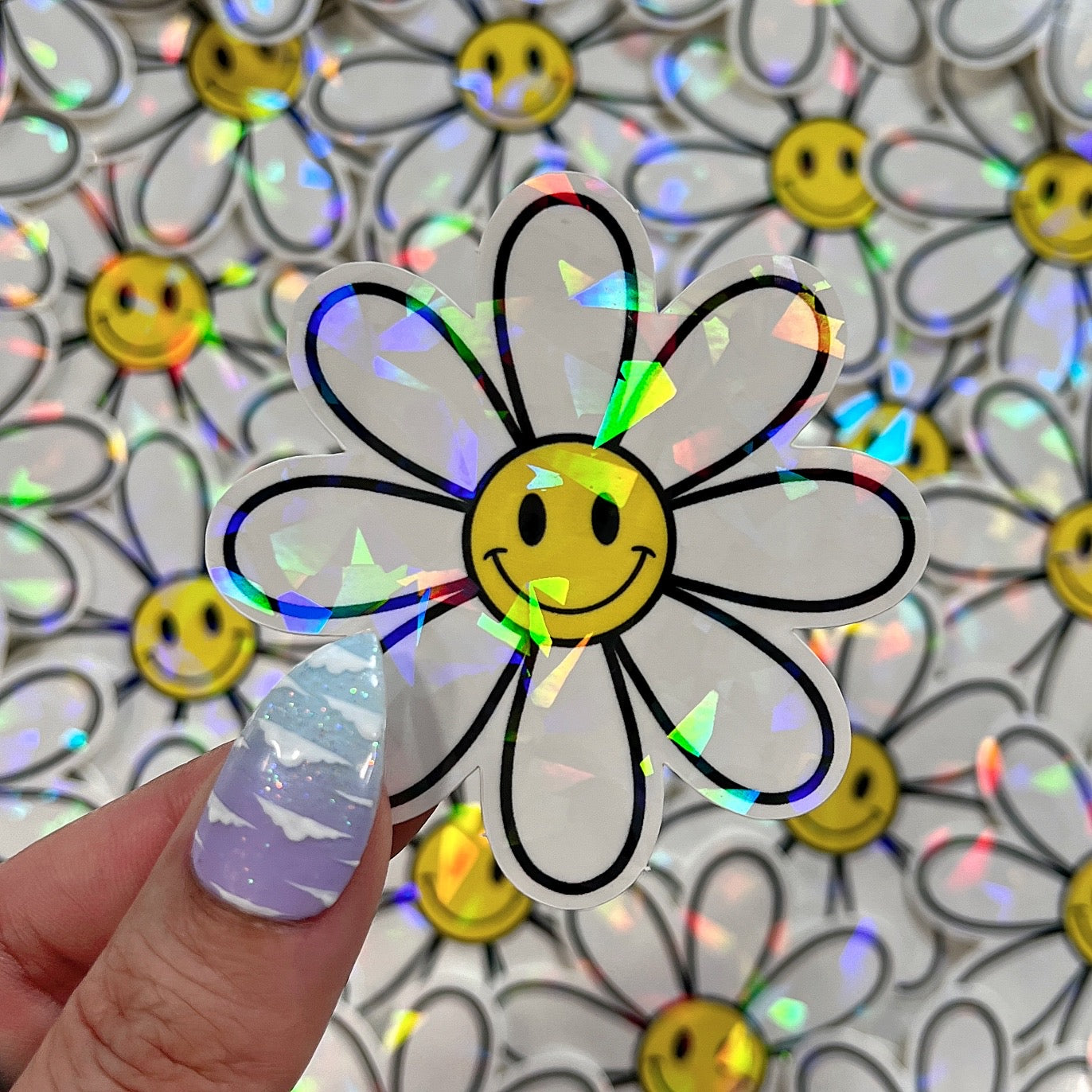 Happy Flower - Holographic Sticker