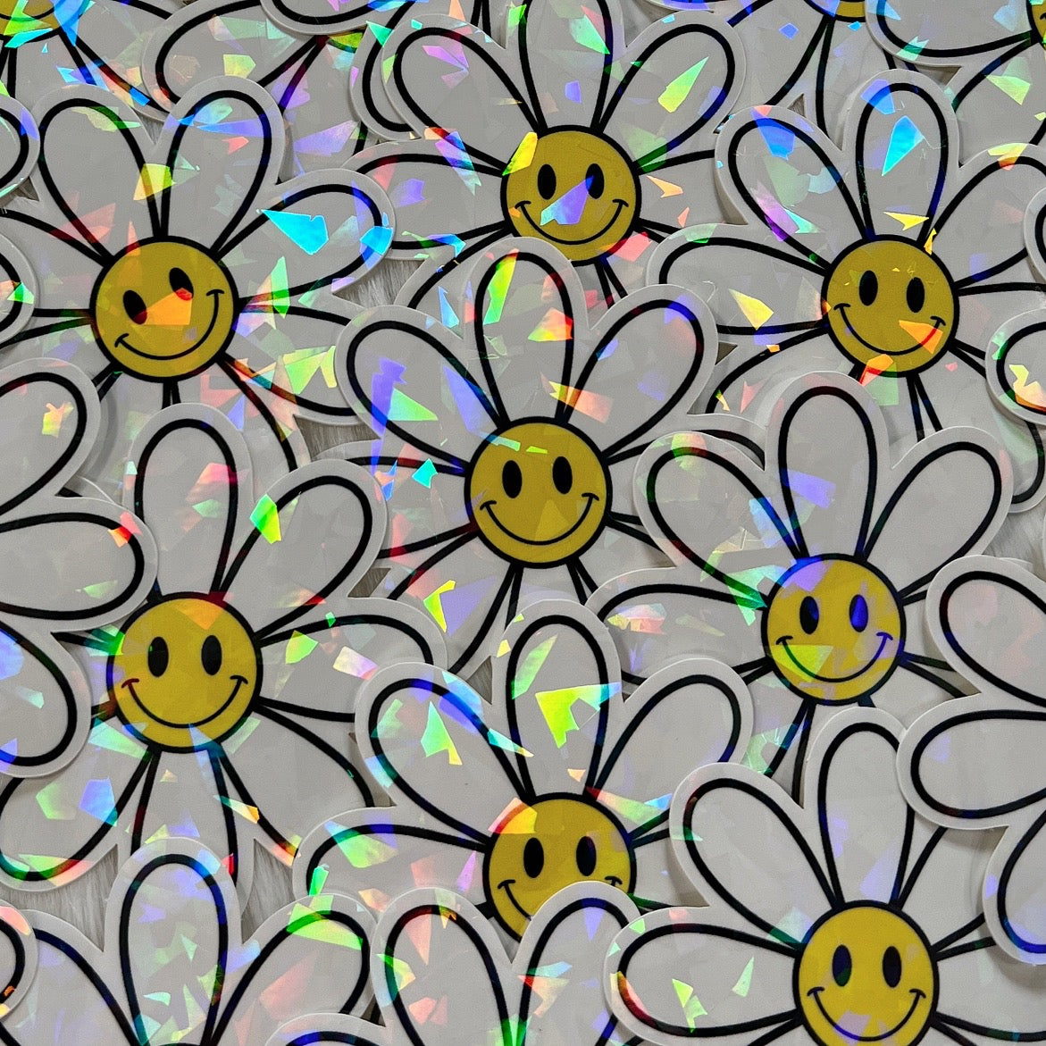 Happy Flower - Holographic Sticker
