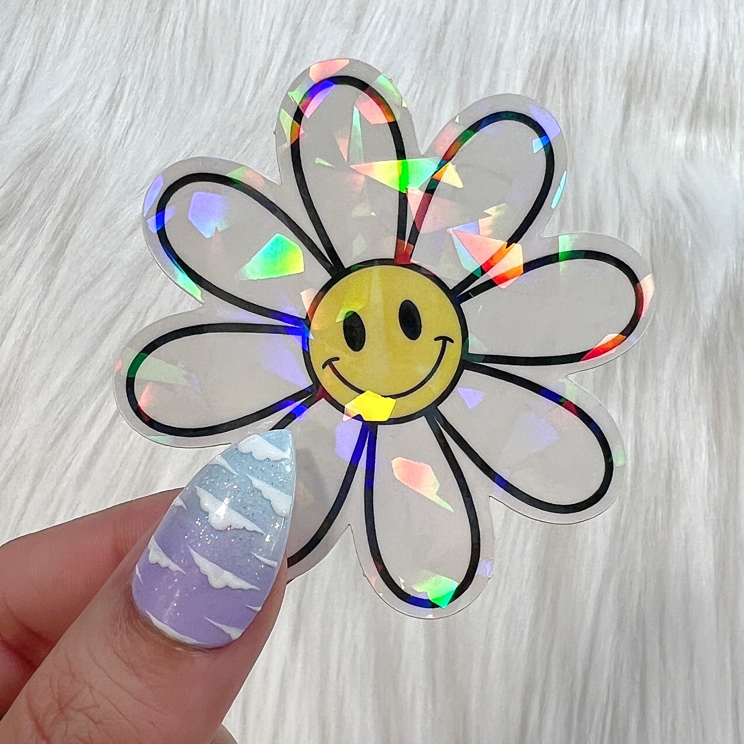 Happy Flower - Holographic Sticker