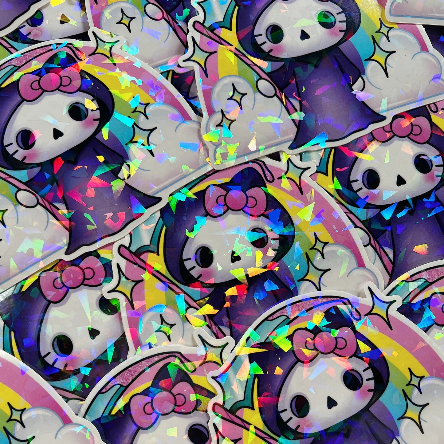 Goodbye Kitty Reaper - Holographic Sticker