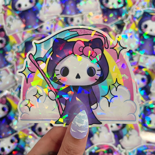 Goodbye Kitty Reaper - Holographic Sticker