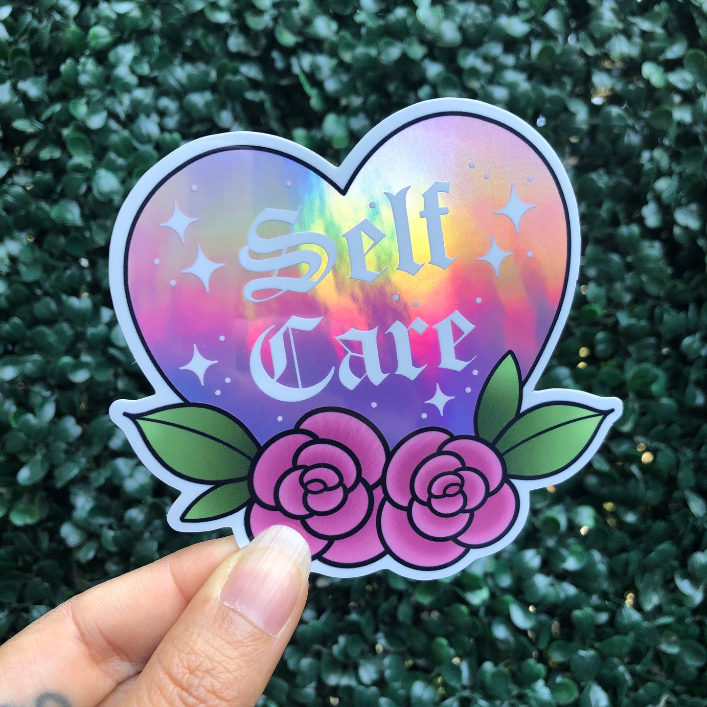 Self Care - Holographic/Glitter Sticker