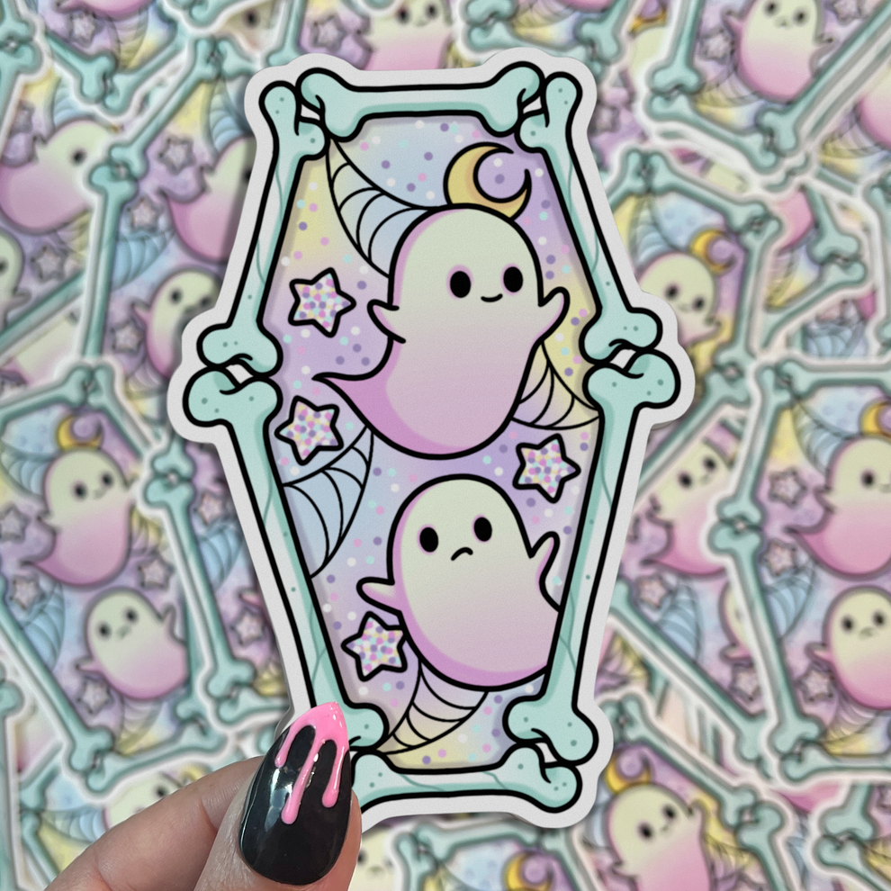Spoopy Coffin - Sticker – Alex Strangler Shop