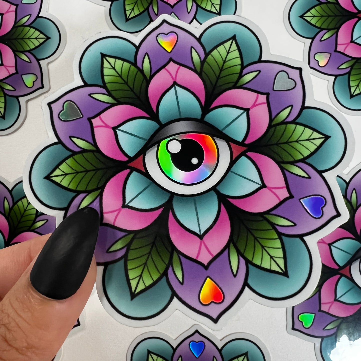 Eye Geo-Flower - Holographic Sticker