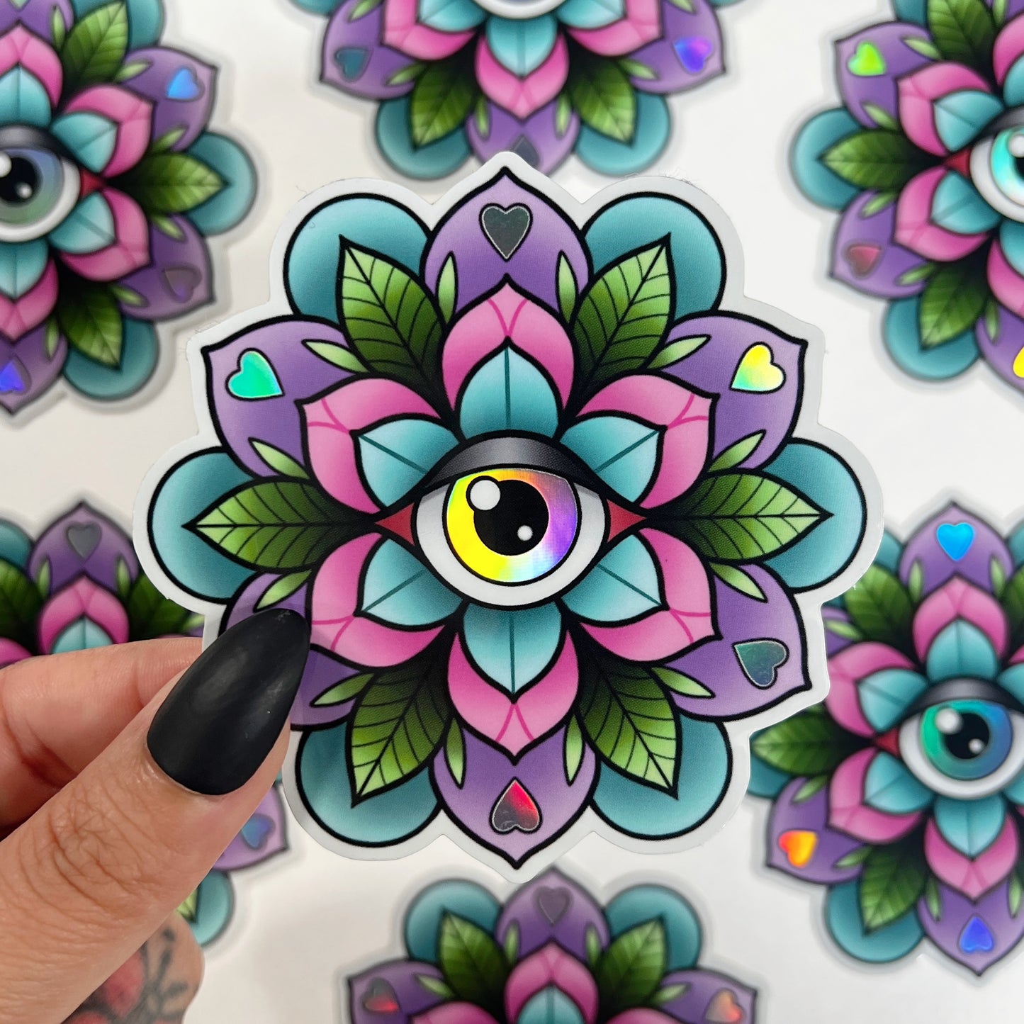 Eye Geo-Flower - Holographic Sticker